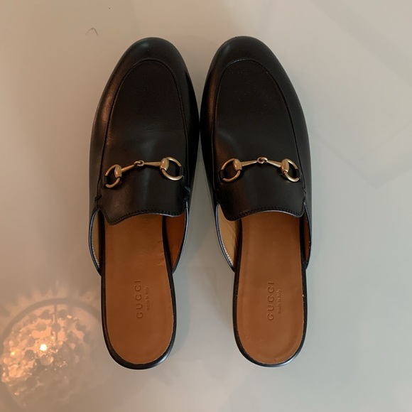 Gucci black leather Princeton mules, never worn, size 40.5. - Picture 3 of 9